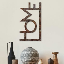 Wallity Rusty Home Escultura de Pared de Metal Antiquation